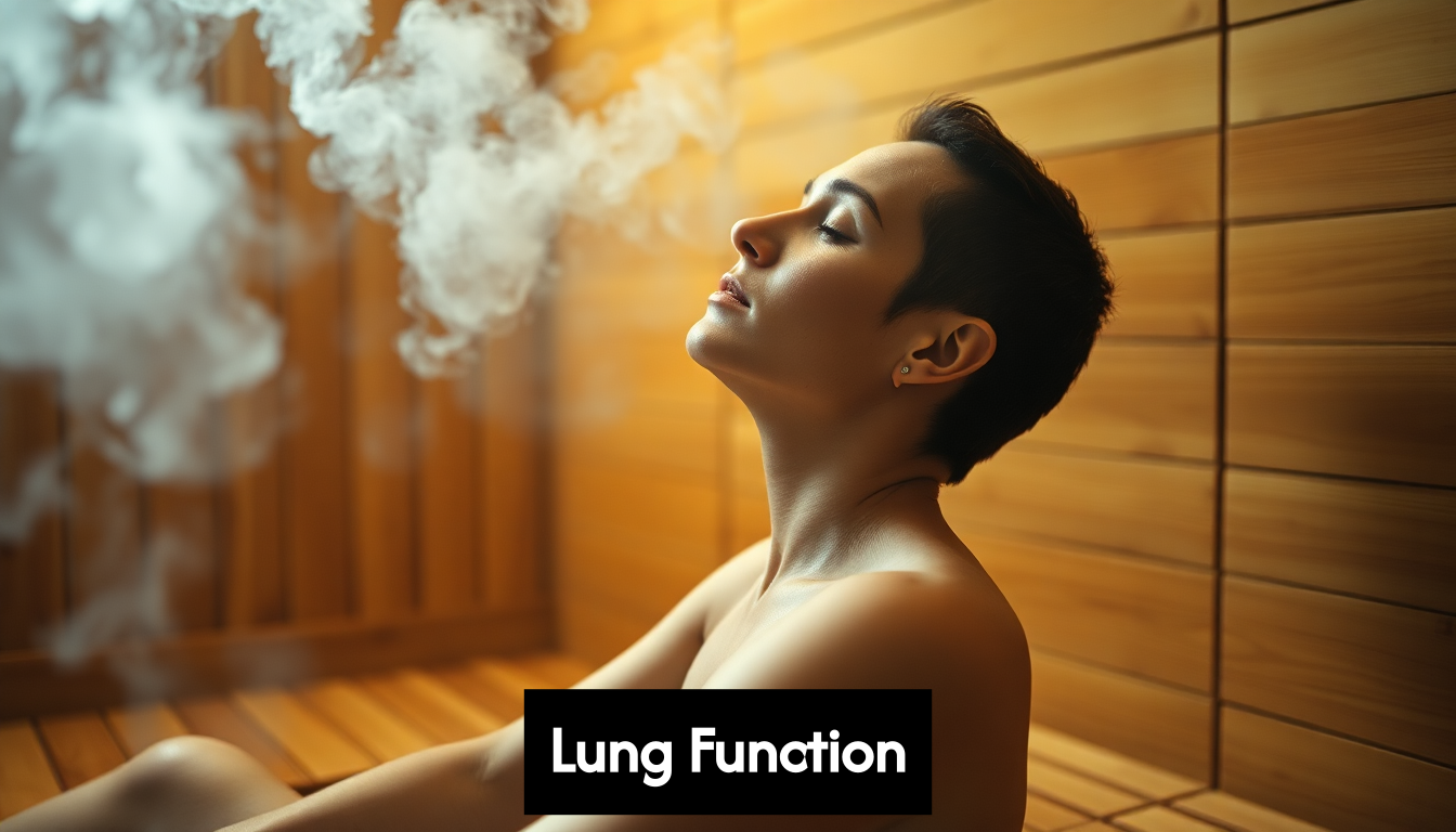 Person practicing deep breathing in sauna
