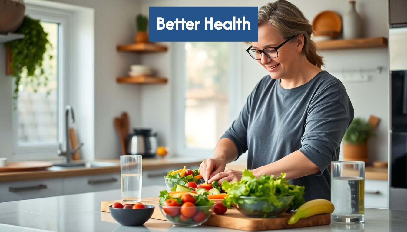 Person preparing fresh salad at home