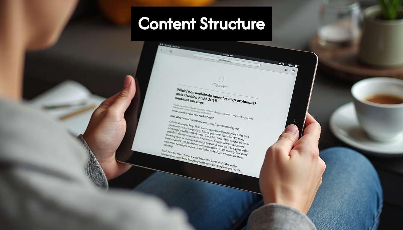 Person reading structured blog content on tablet
