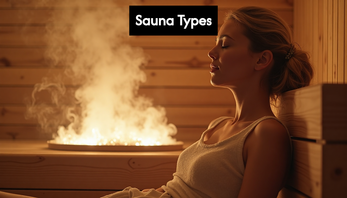 Person relaxes in a traditional sauna with steam.