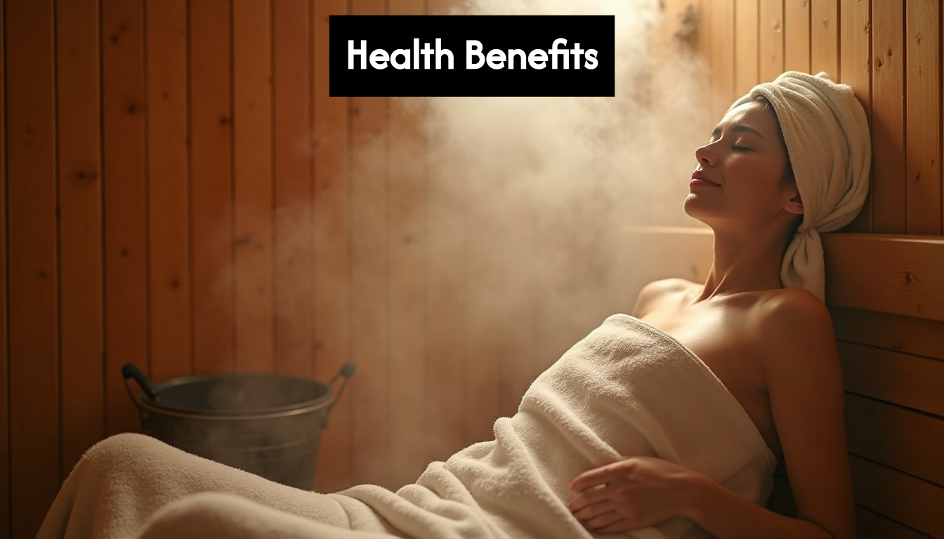 Person relaxing in a steamy sauna