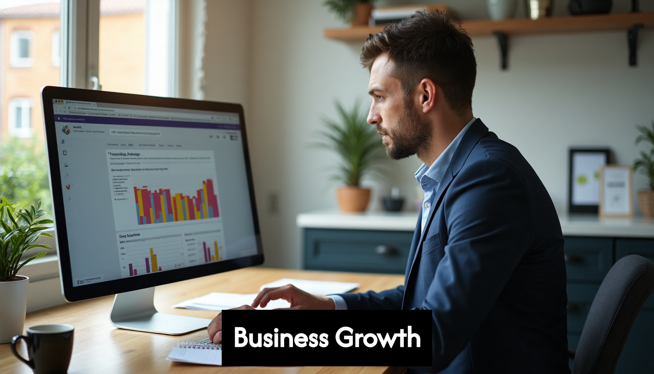 Person reviewing website analytics data