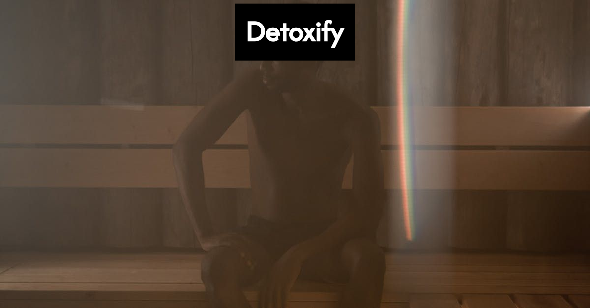 Person sweating in a sauna.