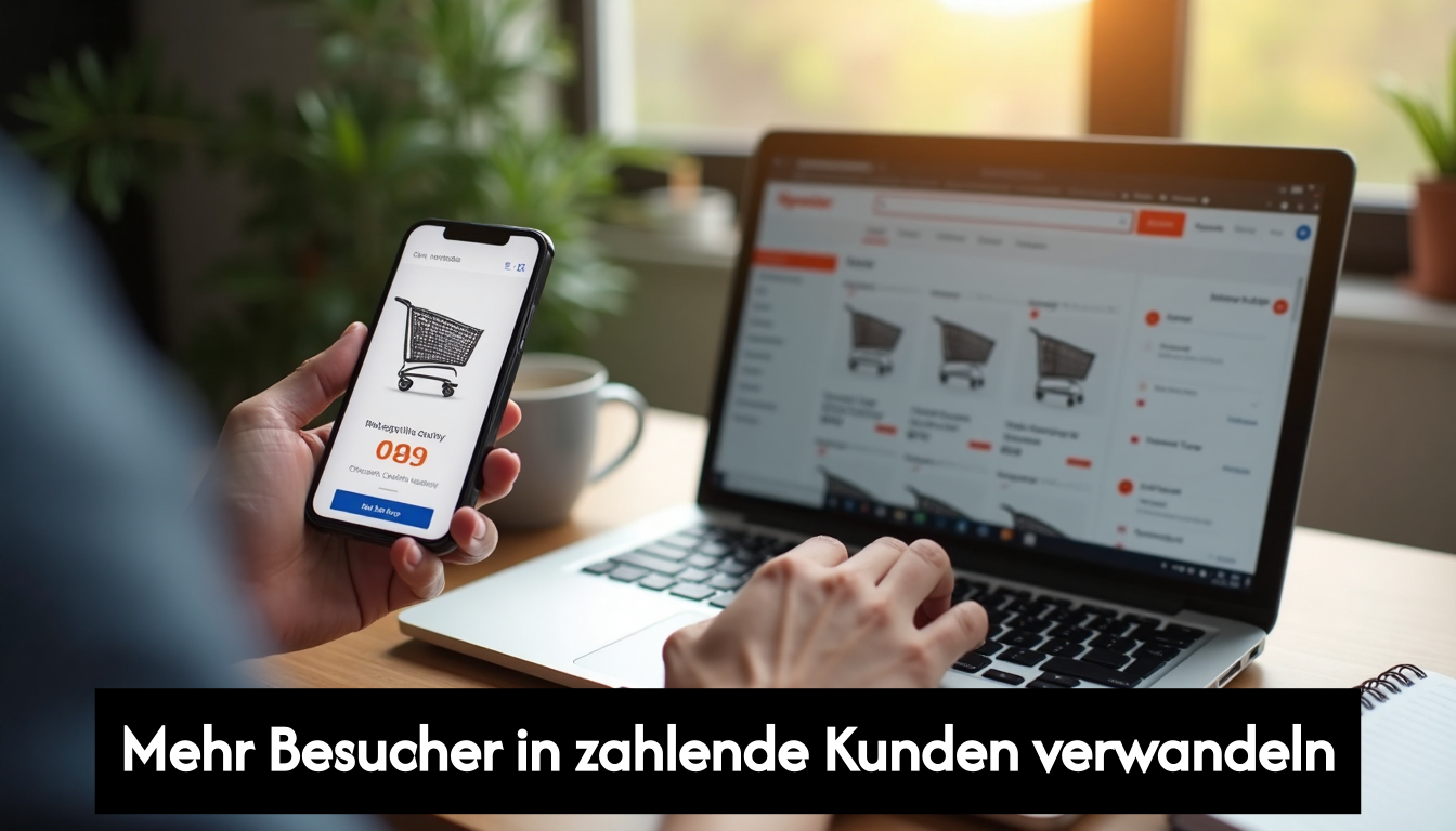Person testing ecommerce website on phone and laptop