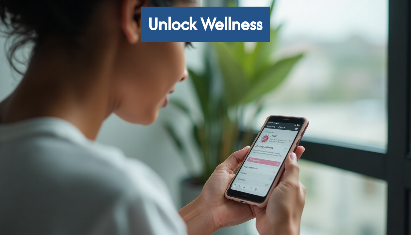 Person using a health app on a phone.