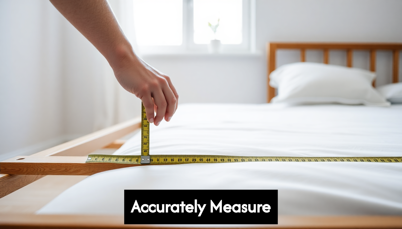 Person using tape measure on a bed frame