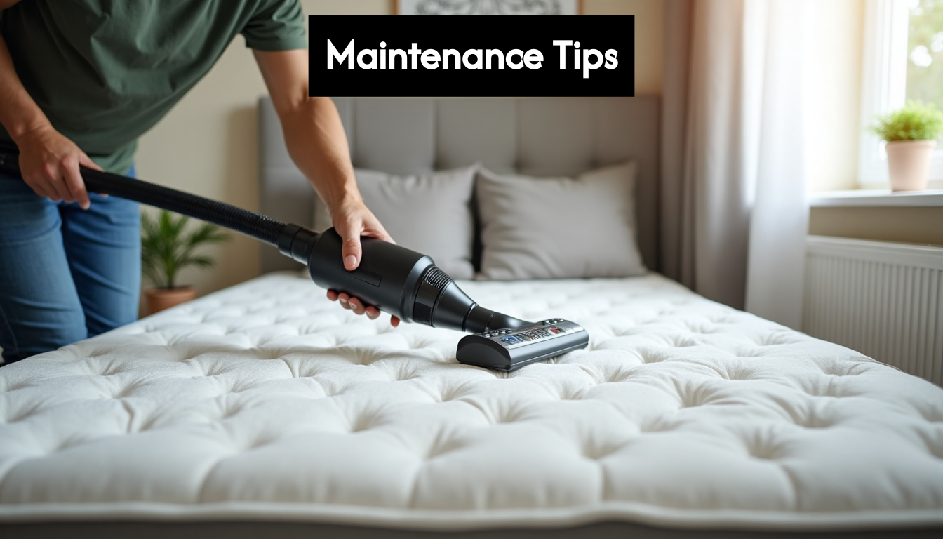 Person vacuuming mattress for regular care