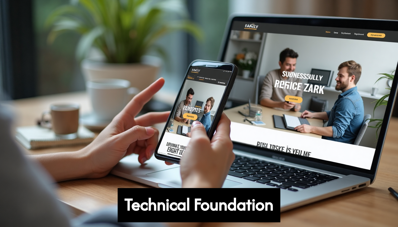 Person viewing mobile responsive business website