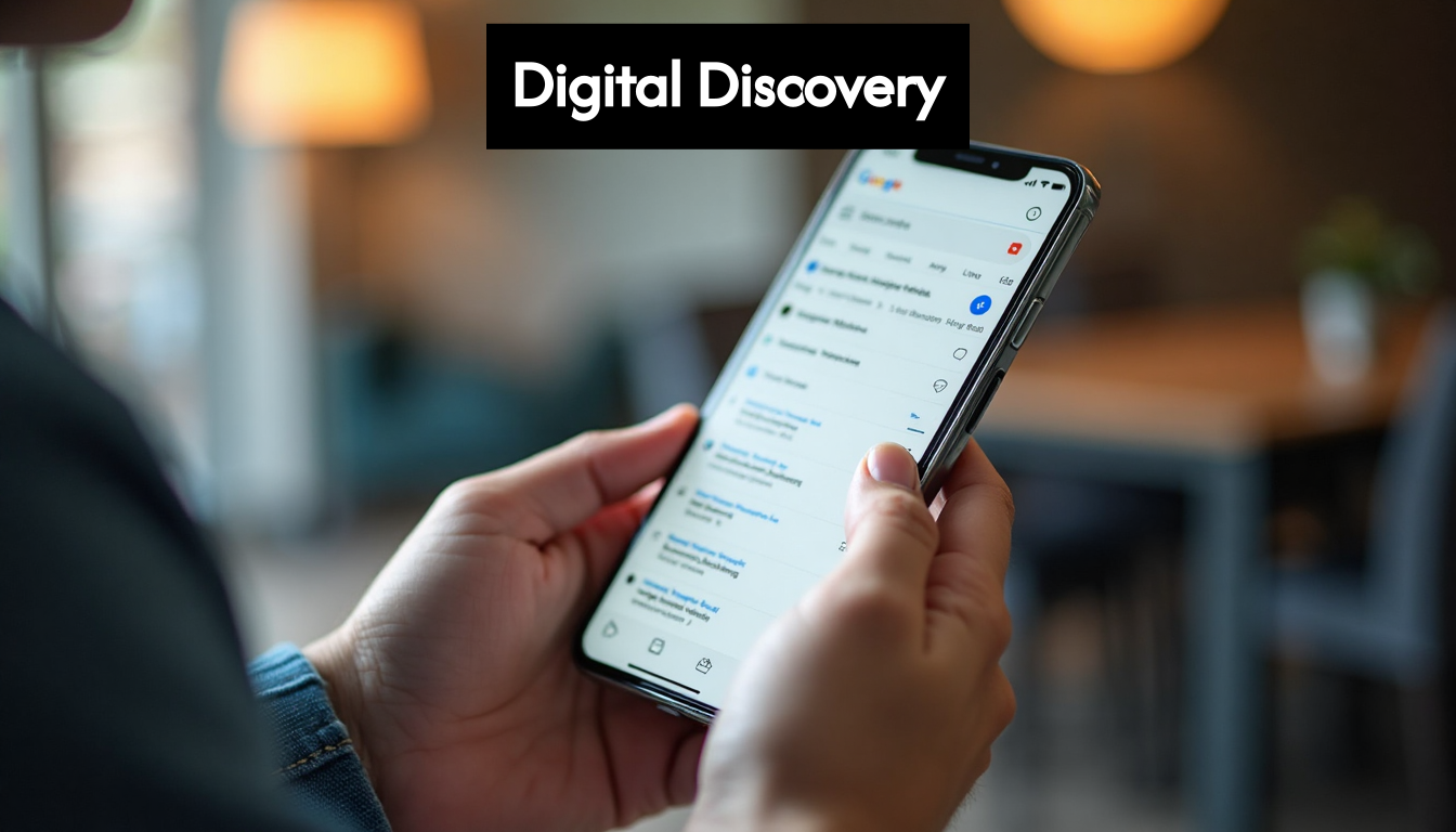Person viewing search results on smartphone