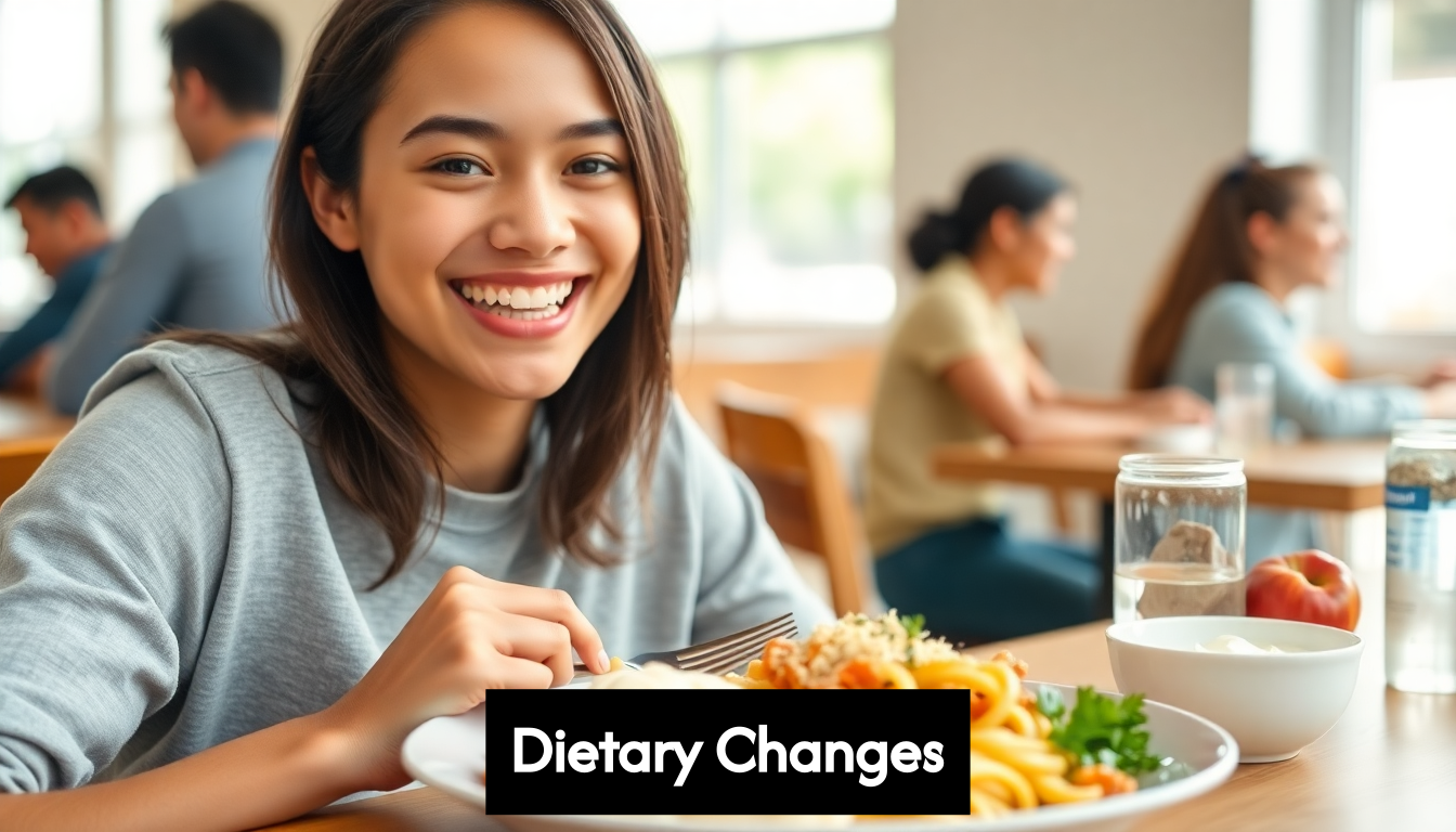 Person with braces enjoying a soft meal