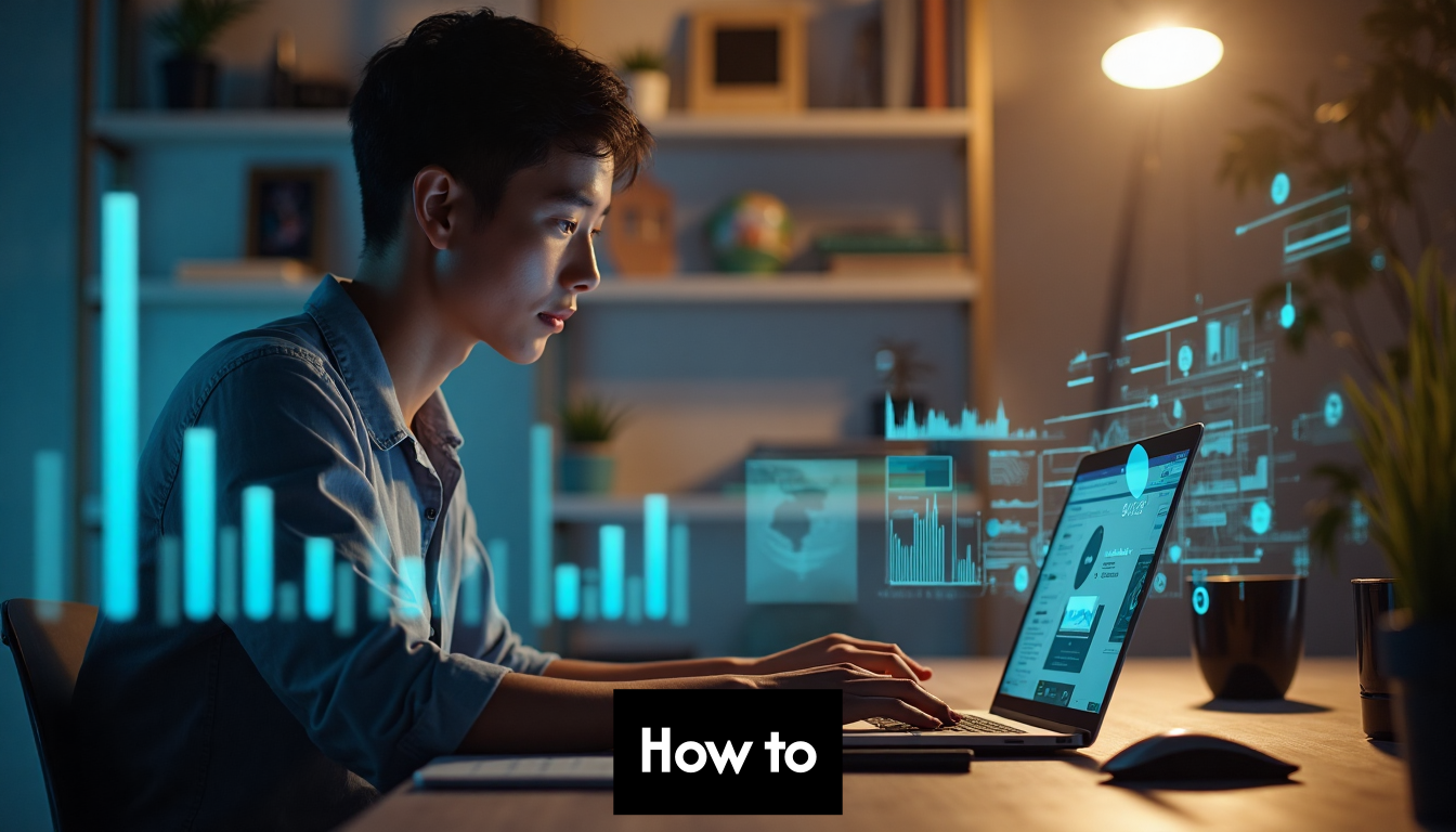 Person working on laptop, surrounded by SEO concepts.