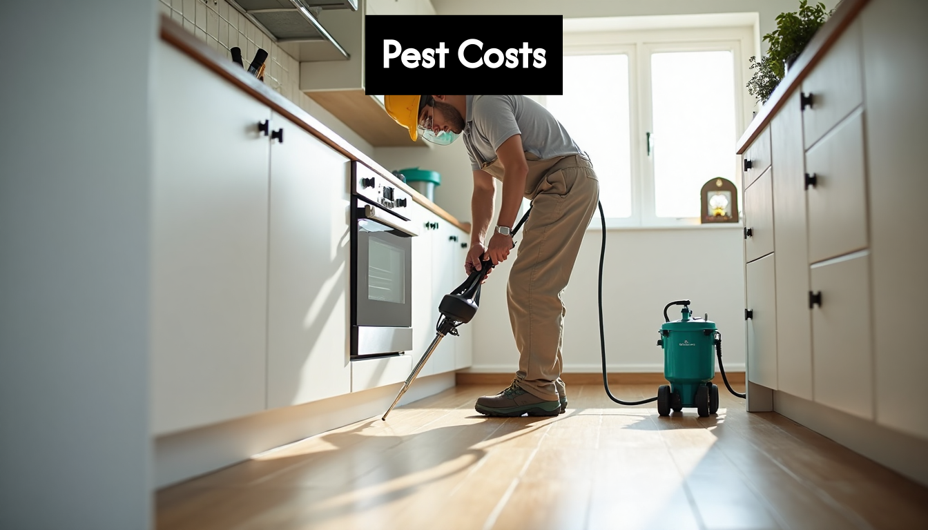 Pest control being applied in kitchen