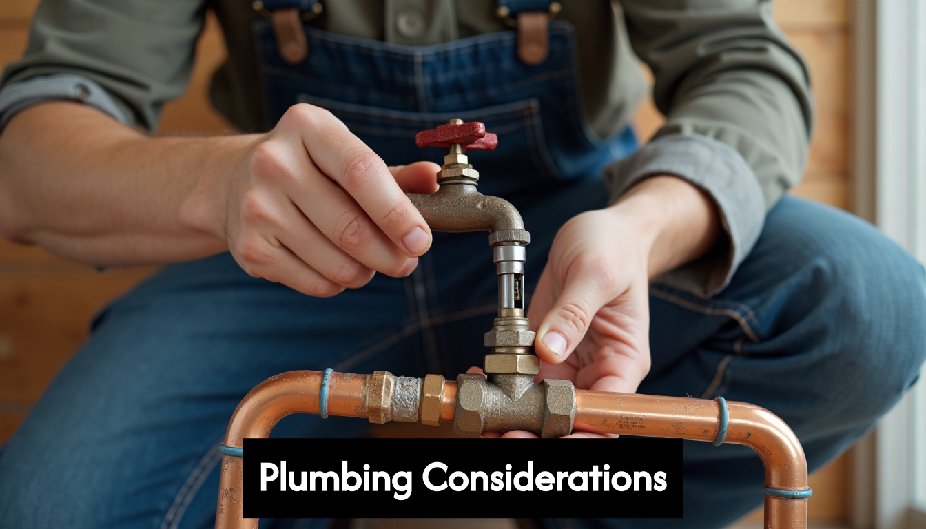 Plumber working on copper pipes