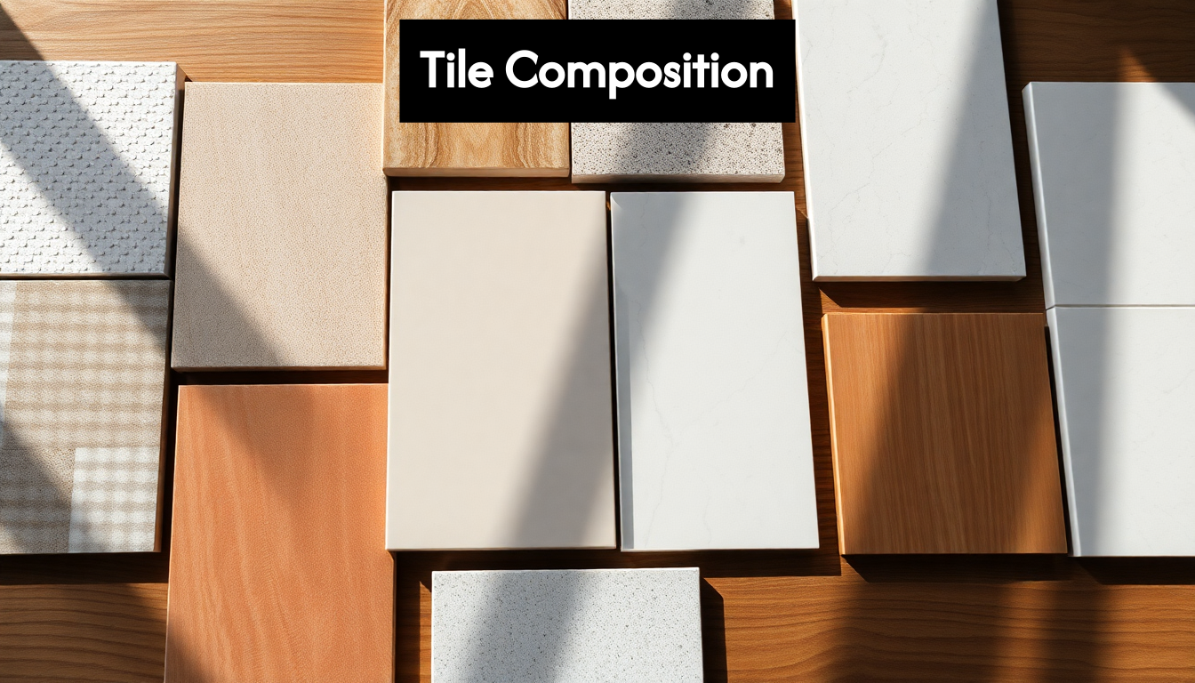 Samples of ceramic and porcelain tiles