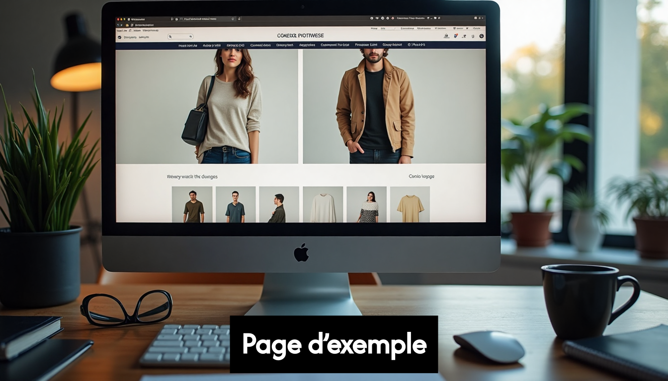 Product page variations displayed on computer screen
