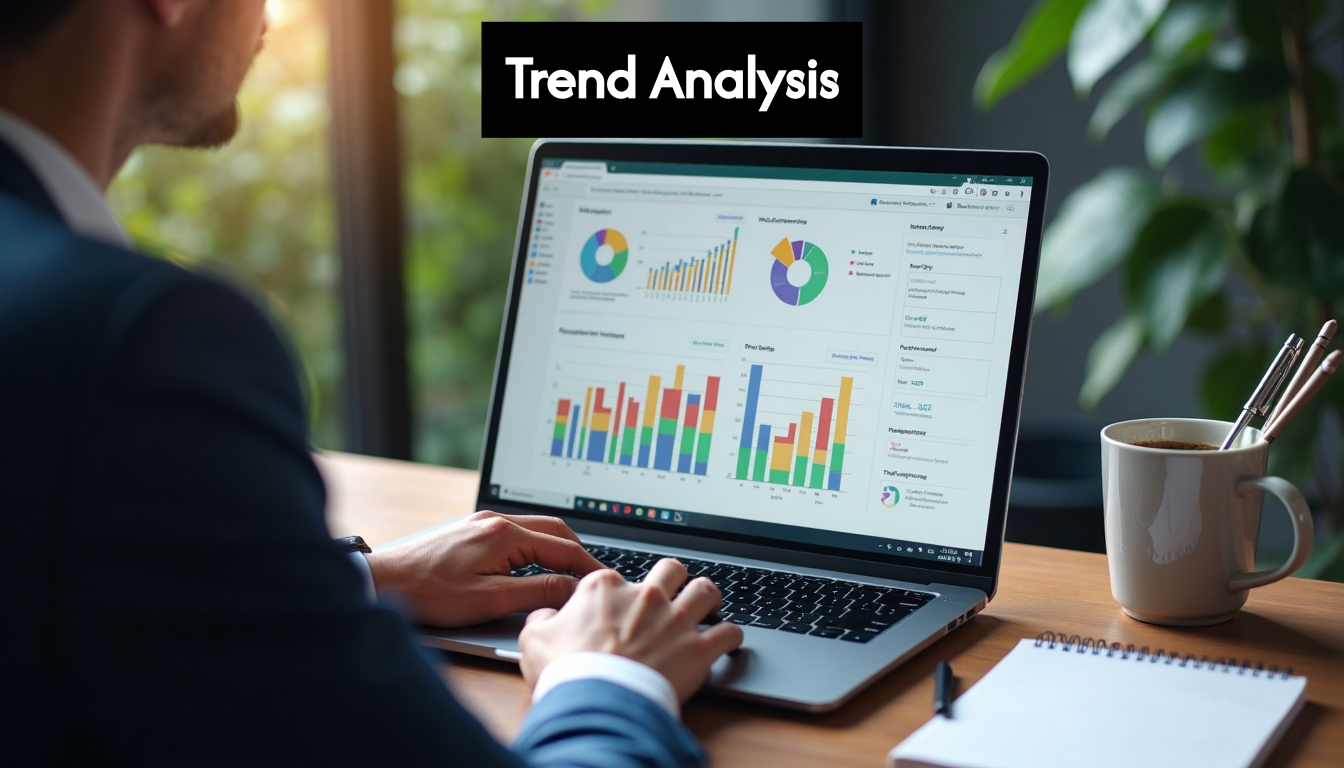 Professional analyzing blog trend data at desk