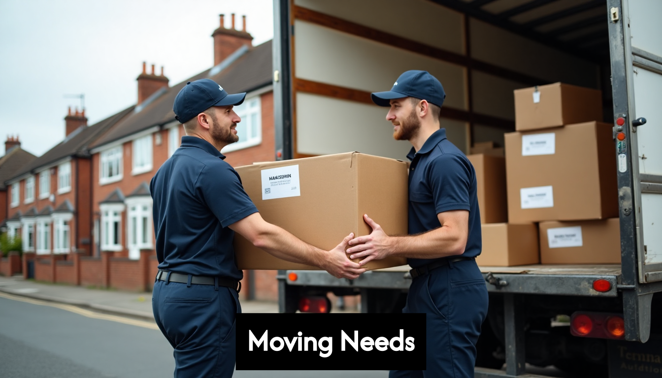 Professional movers pack furniture in truck