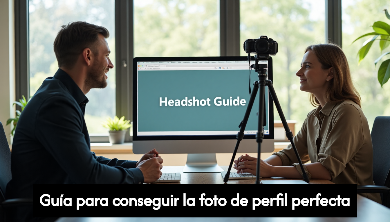 Professional poses for a headshot in a naturally lit office