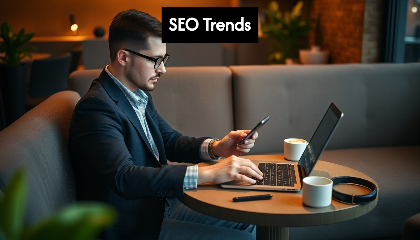 Professional researching trends with tech devices