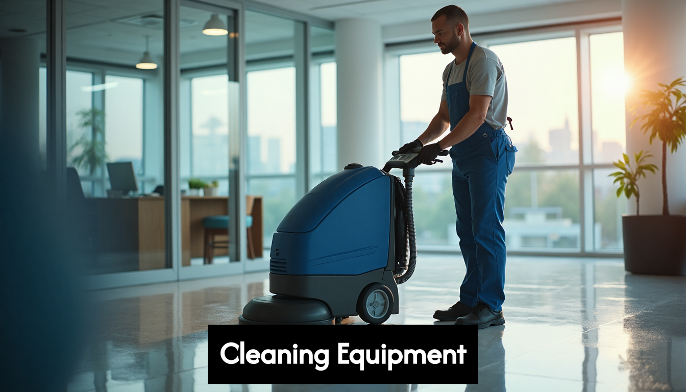 Professional using cleaning machine in Manchester commercial space