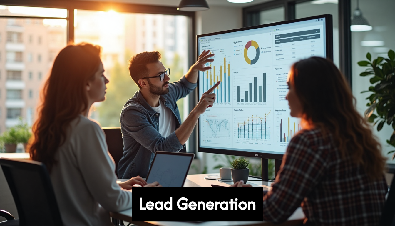Professionals analyze data on a screen.