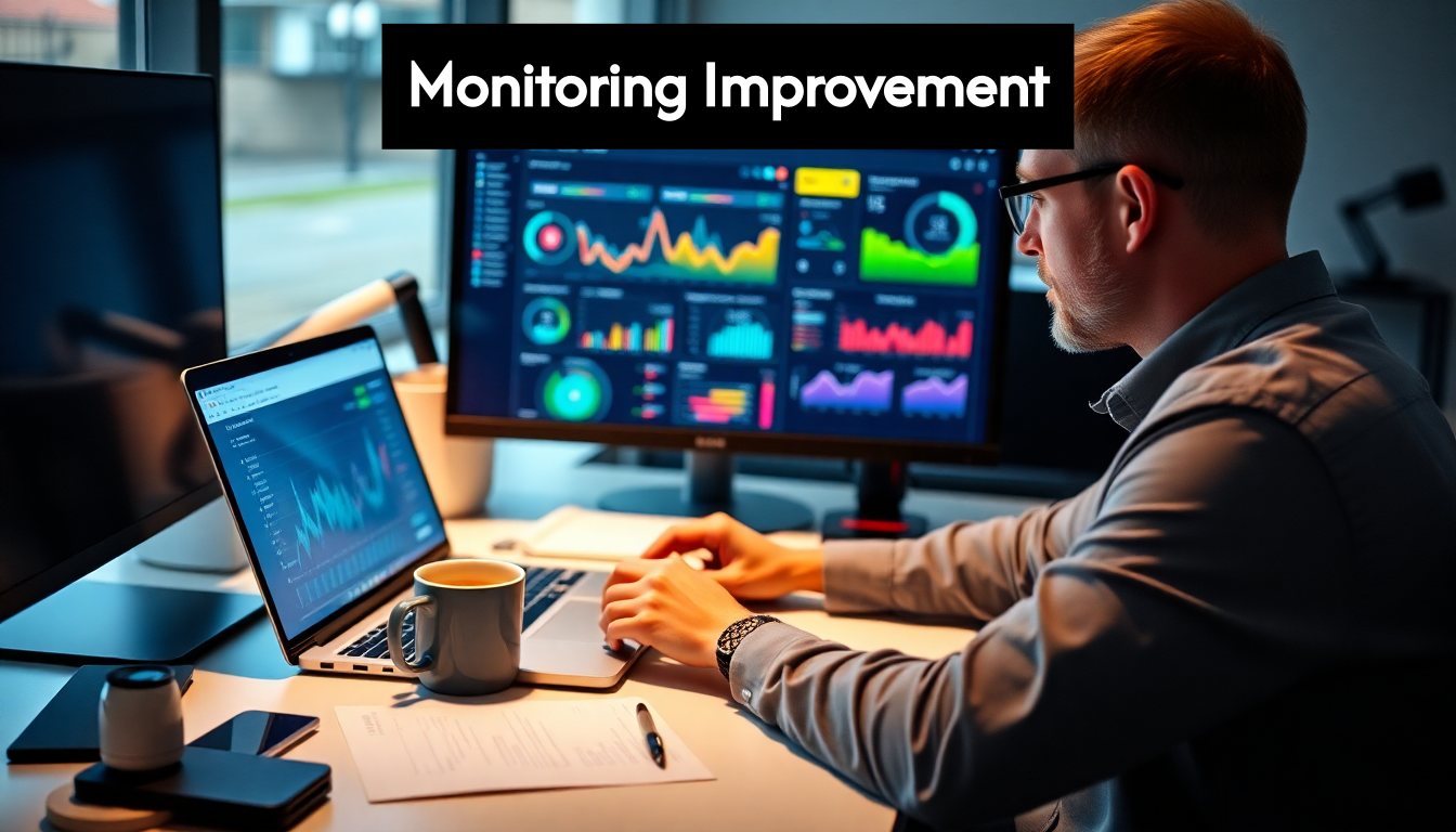 Project manager analyzing digital dashboard
