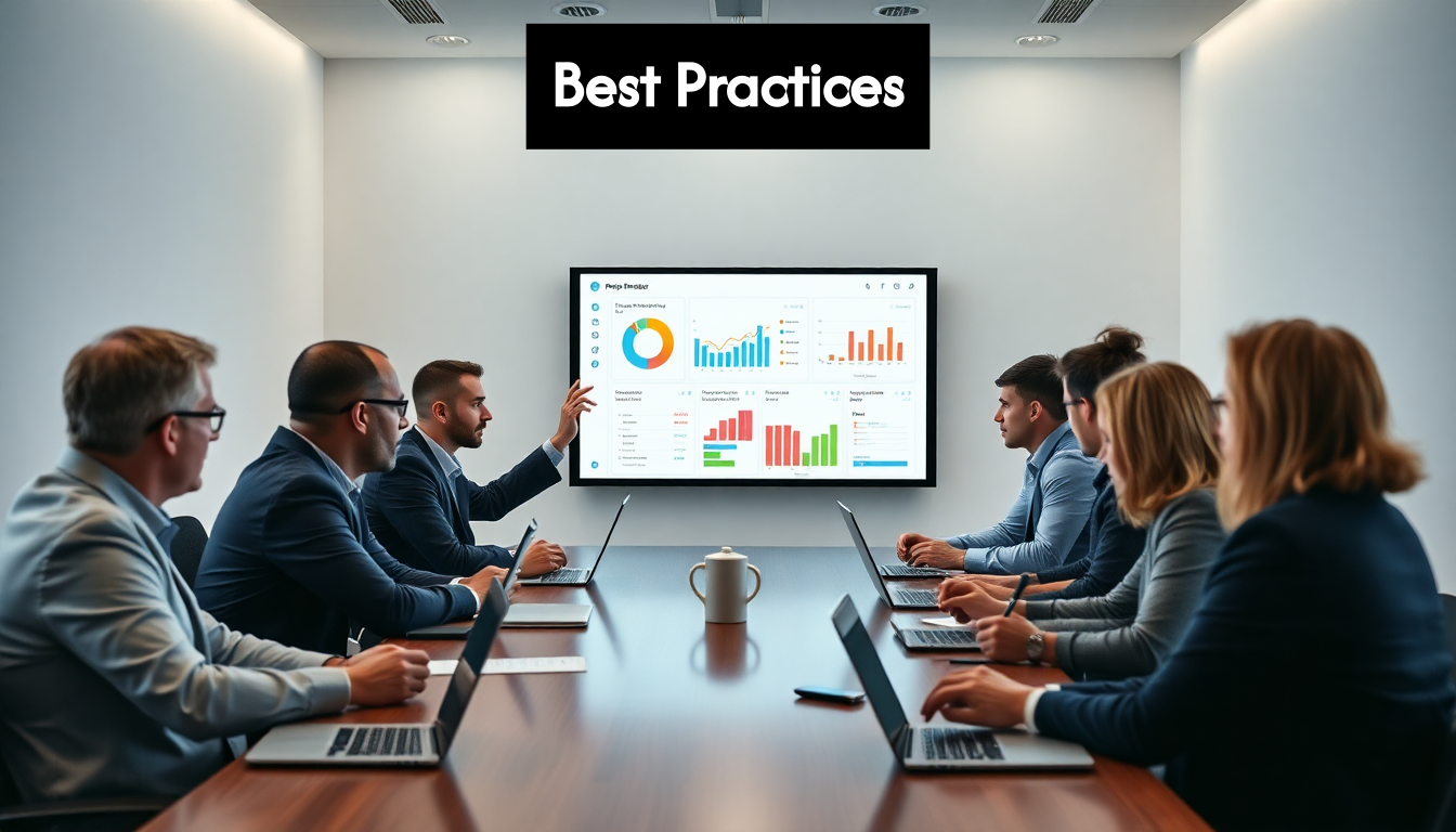 Project manager reviews digital workflow with team