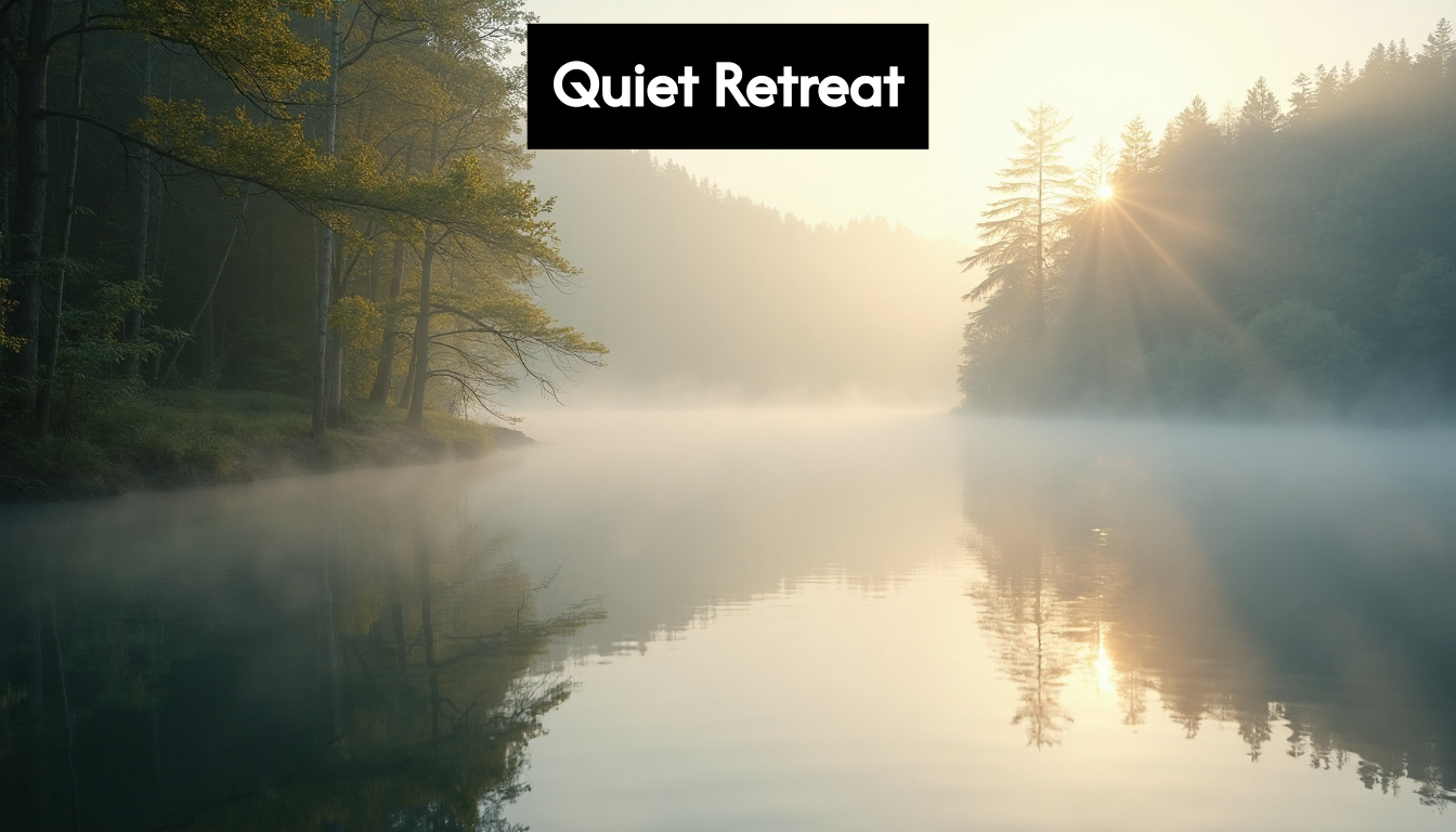 Quiet landscape with mist and water.