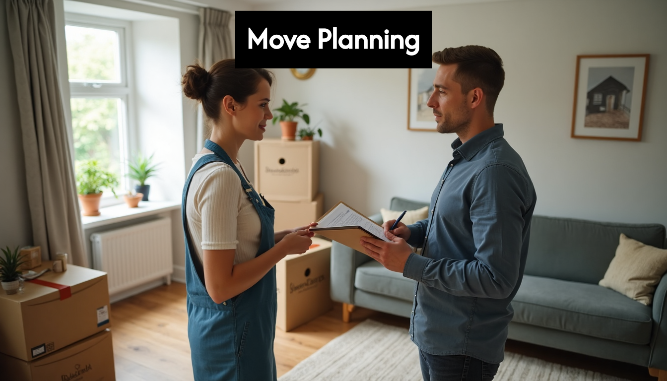 Removals consultant assessing items for move