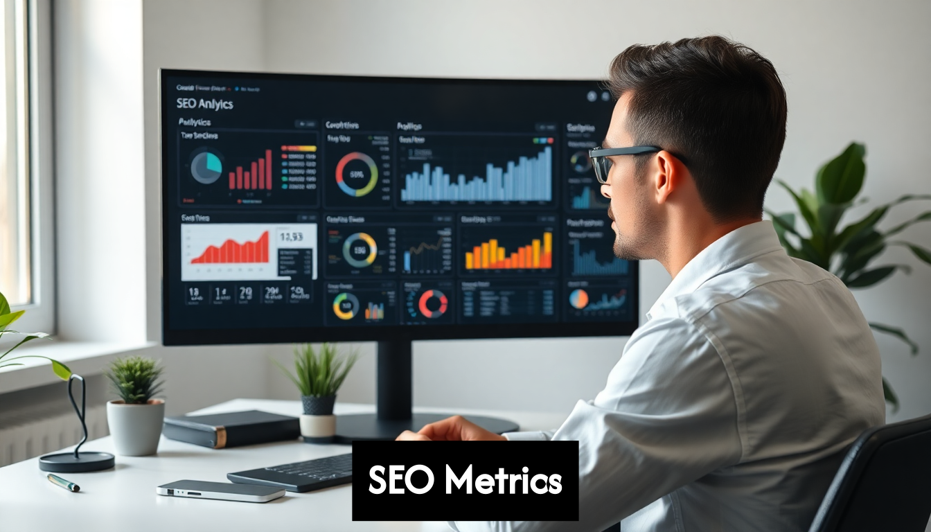 Reviewing SEO analytics on computer screen