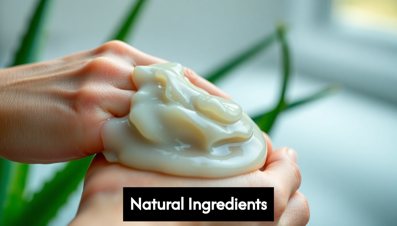 Applying aloe vera on skin