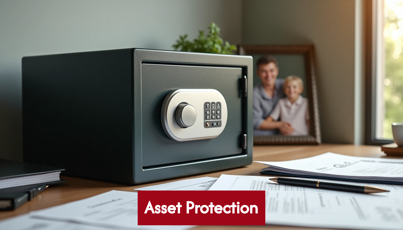Safe and documents representing asset protection