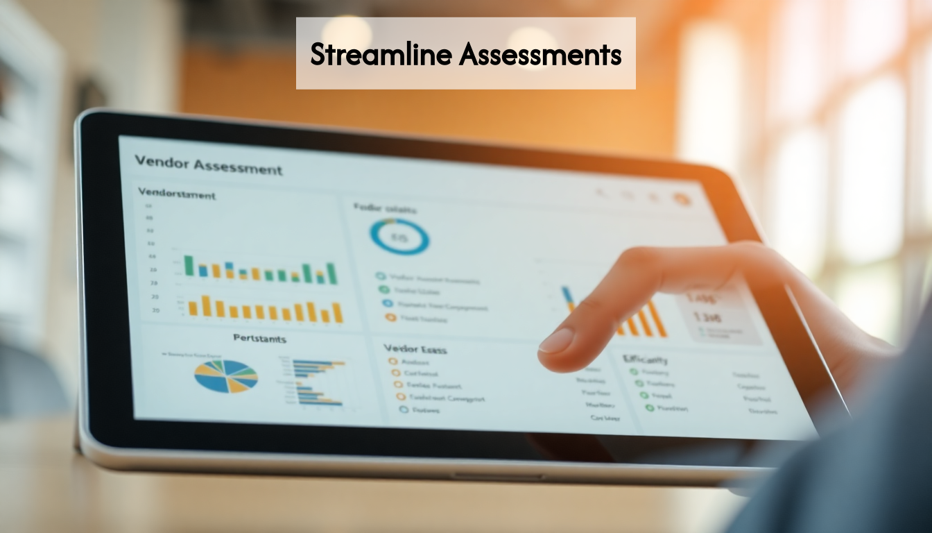 Tablet displaying a vendor assessment dashboard