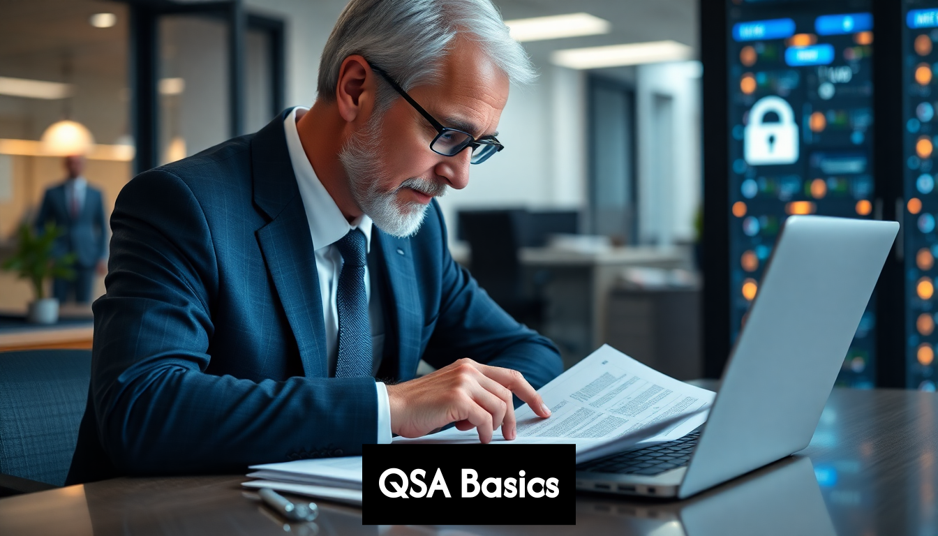 Security consultant auditing payment data