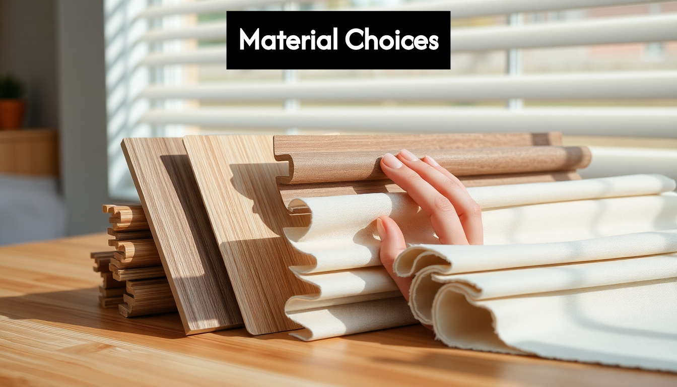Selection of blind materials and samples on display
