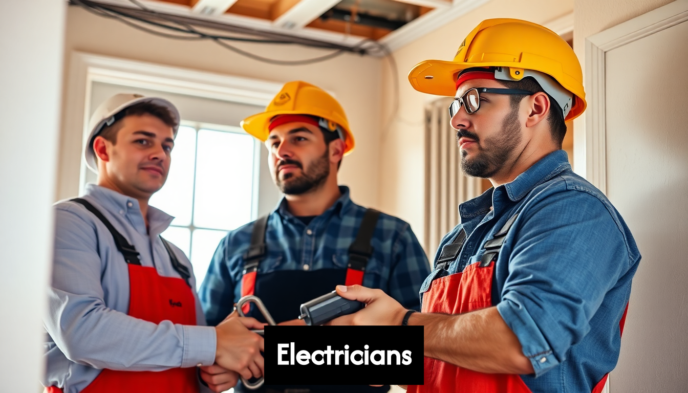 Electricians at work