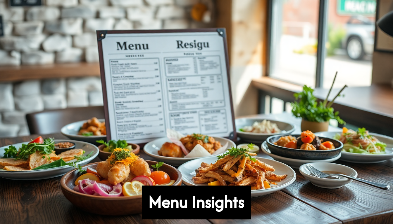 Attractive restaurant menu