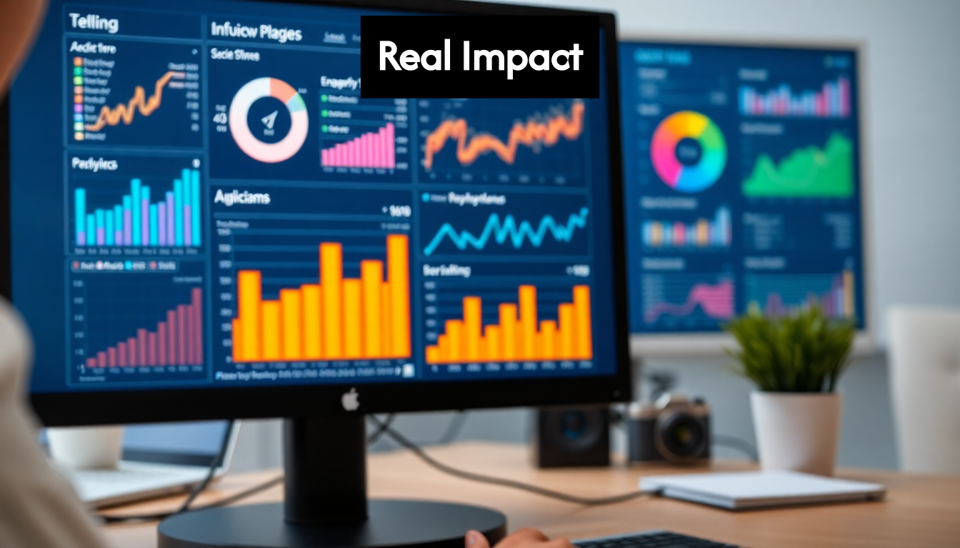 Computer screen showing marketing analytics