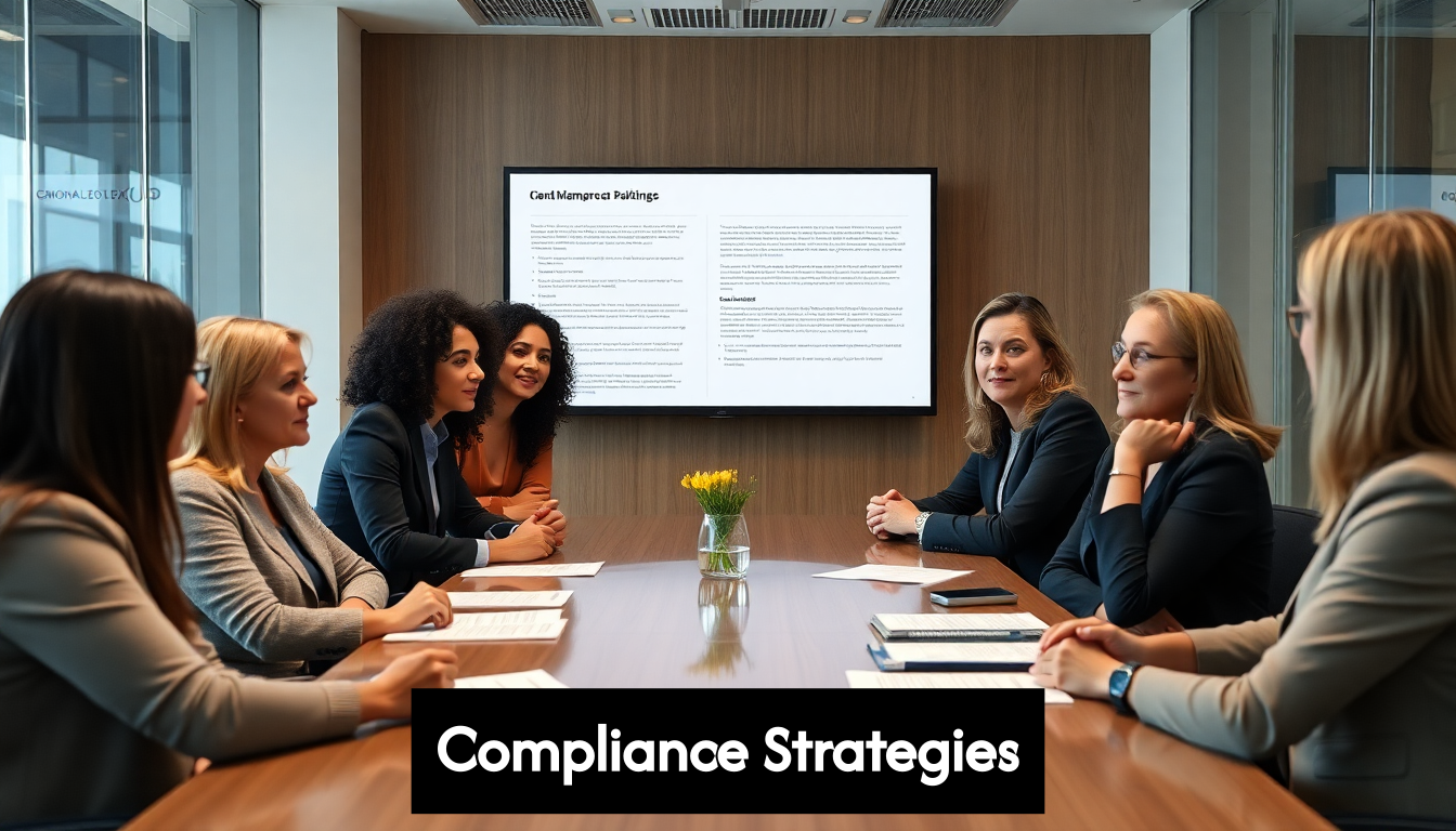 Team discussing compliance strategies