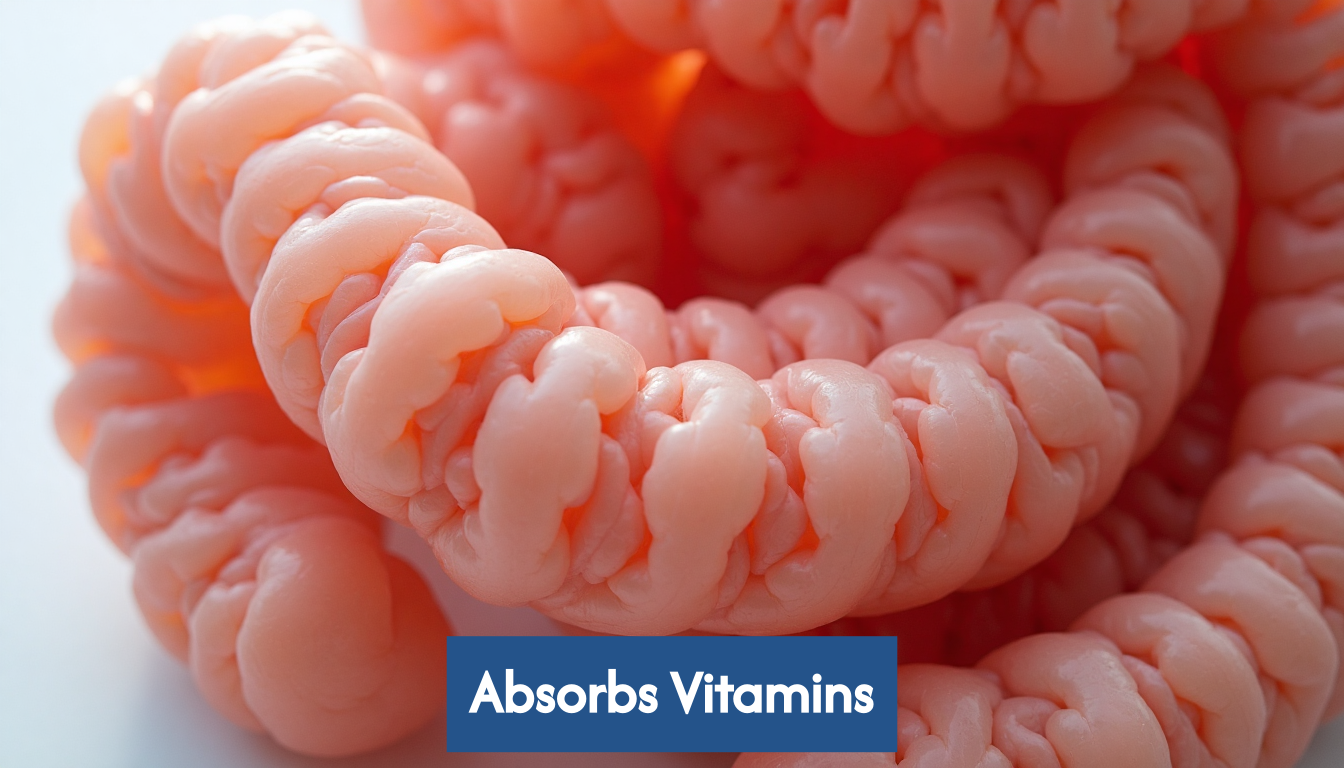 Small intestine villi detailed close-up