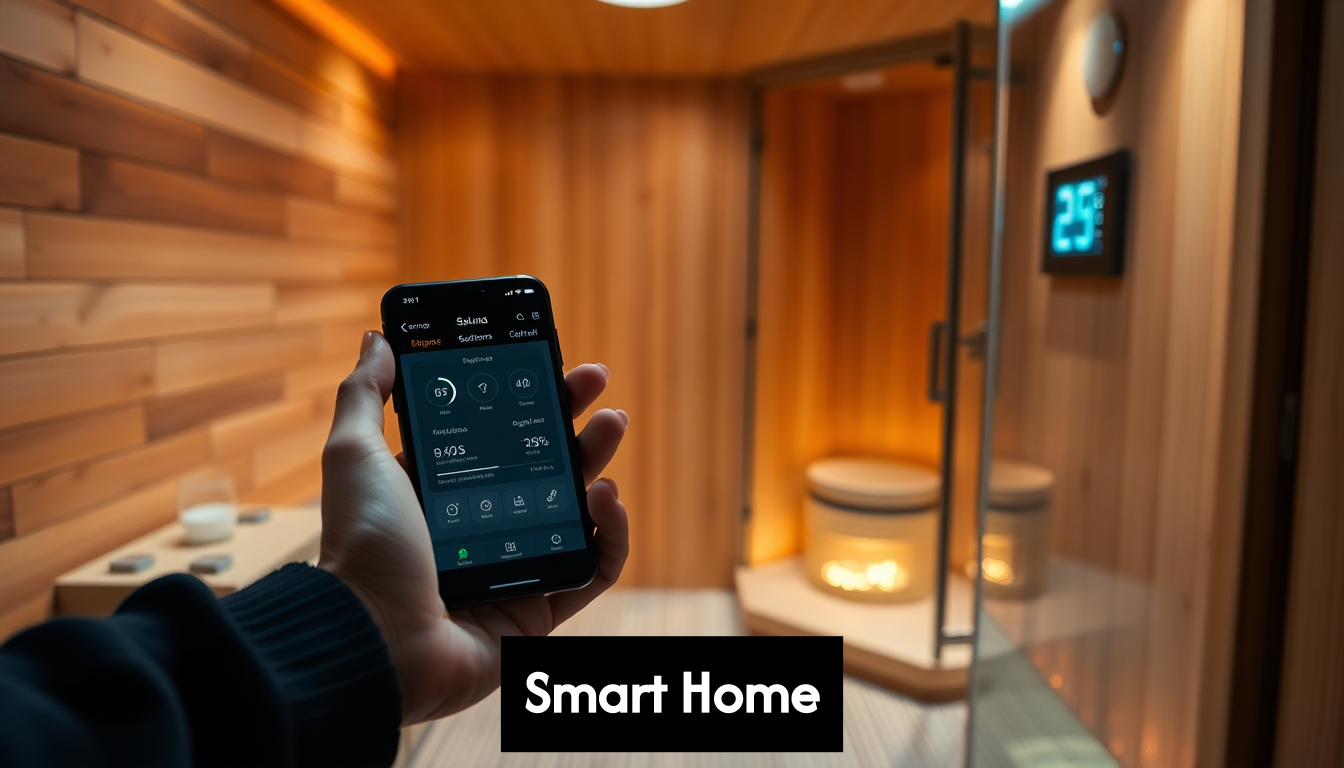 Smart sauna with biometric sensors and smartphone app