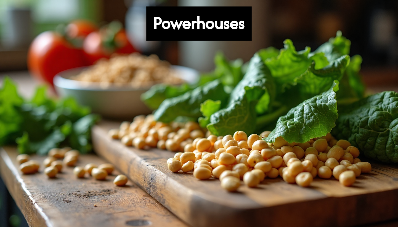 South African legumes and greens closeup