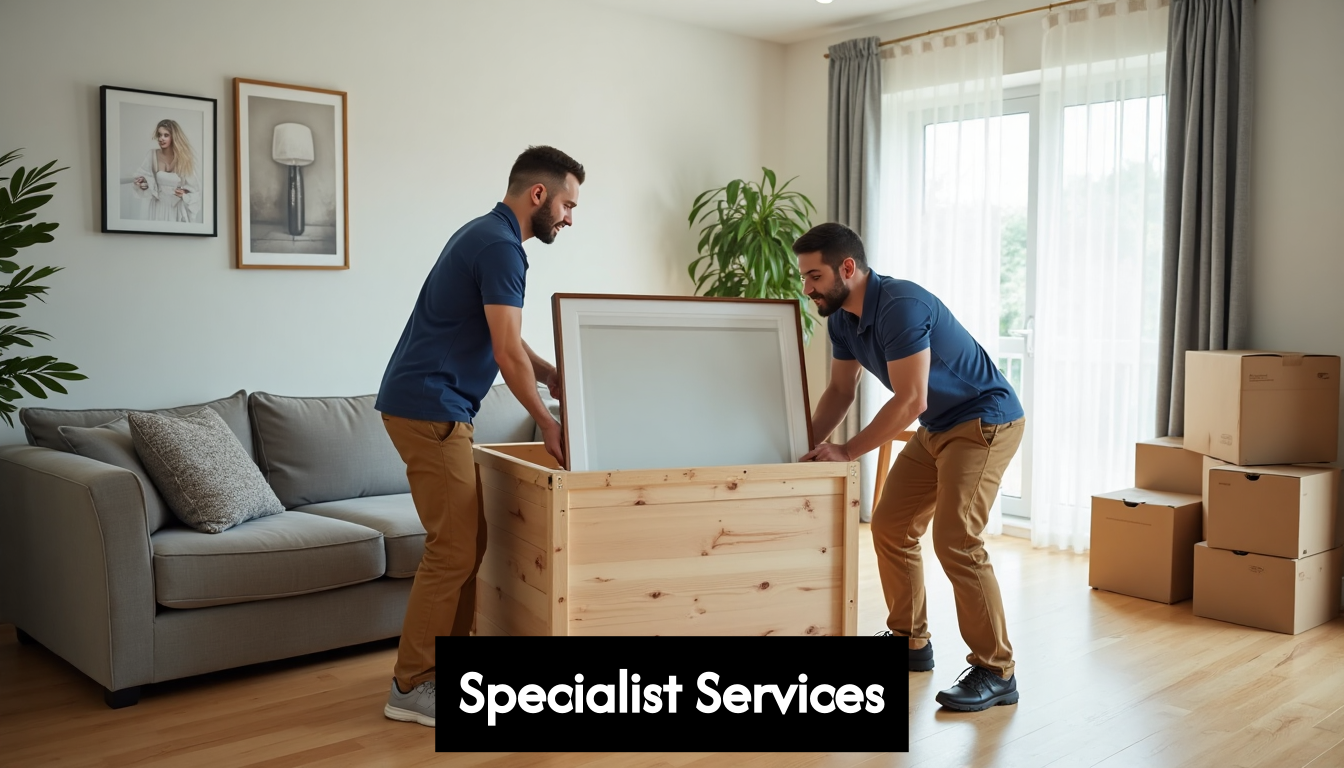 Specialist movers pack fragile artwork