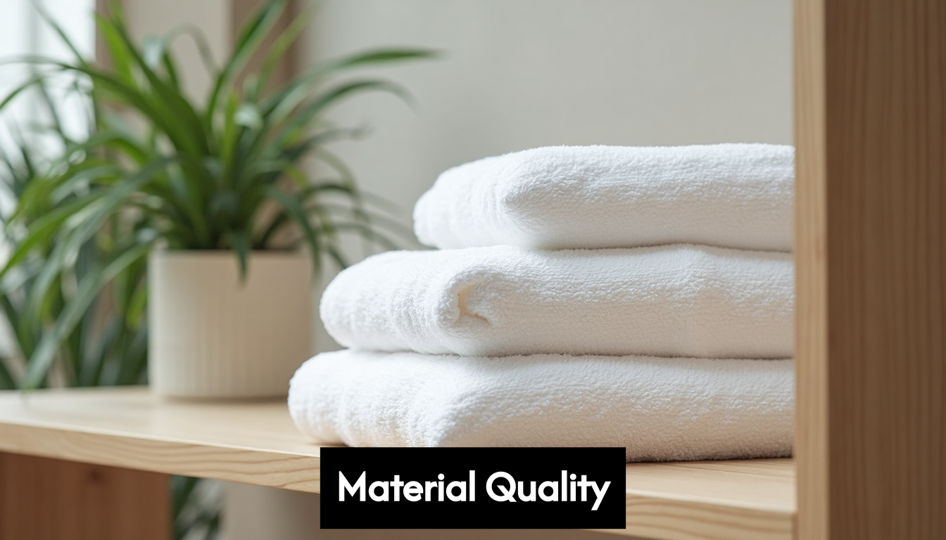 Stack of folded organic cotton robes with soft texture