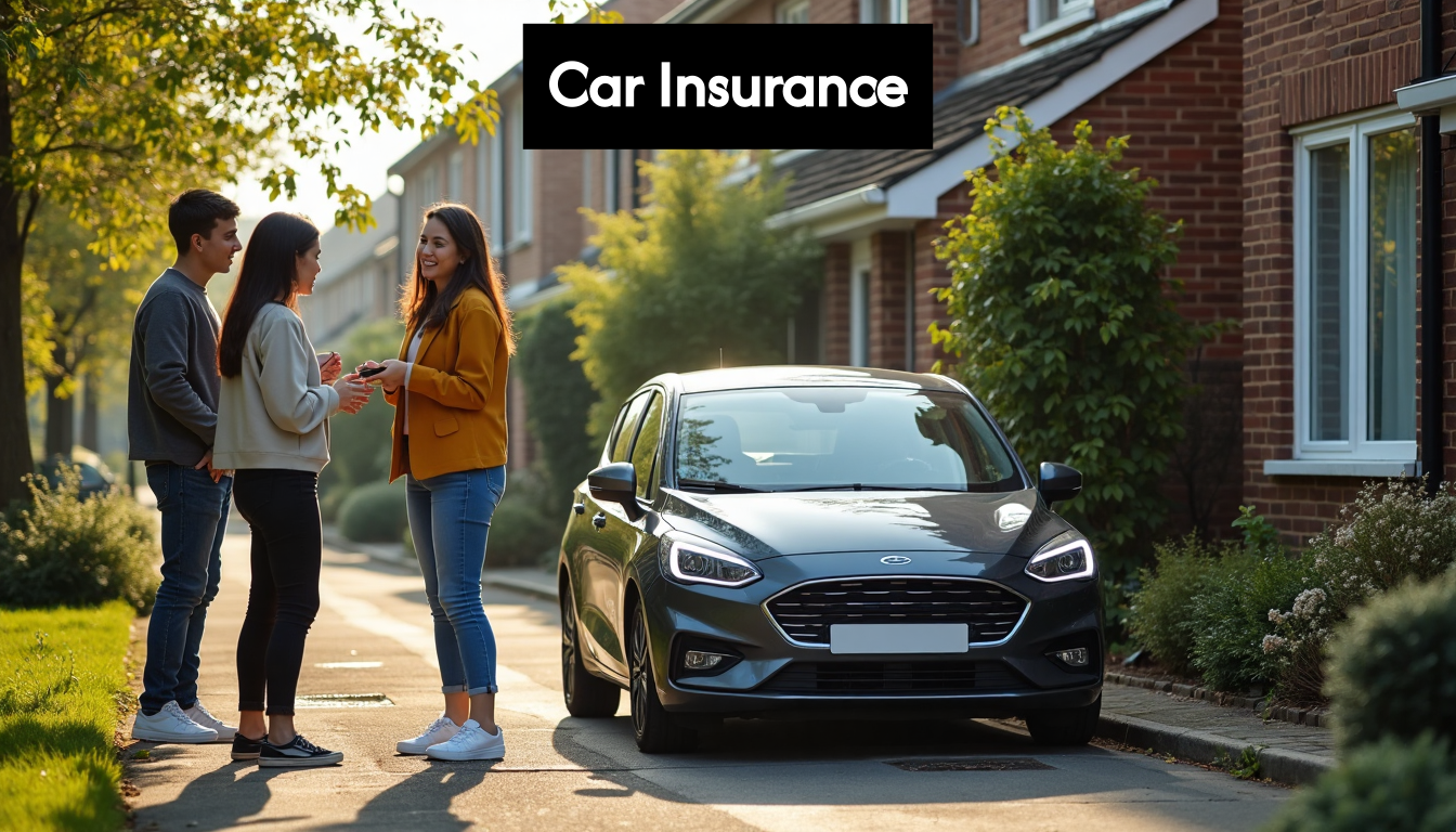 Student locking parked car outside shared house