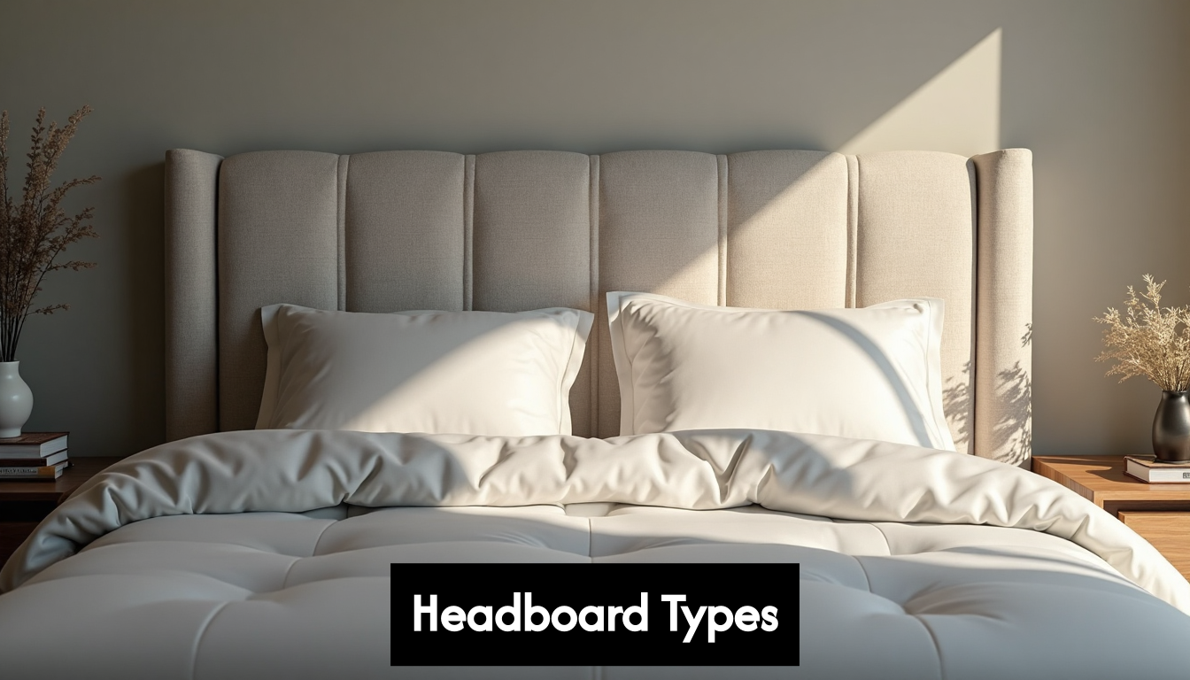 Stylish headboard in a bedroom.