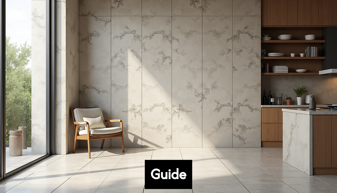 Stylish room with various tile types