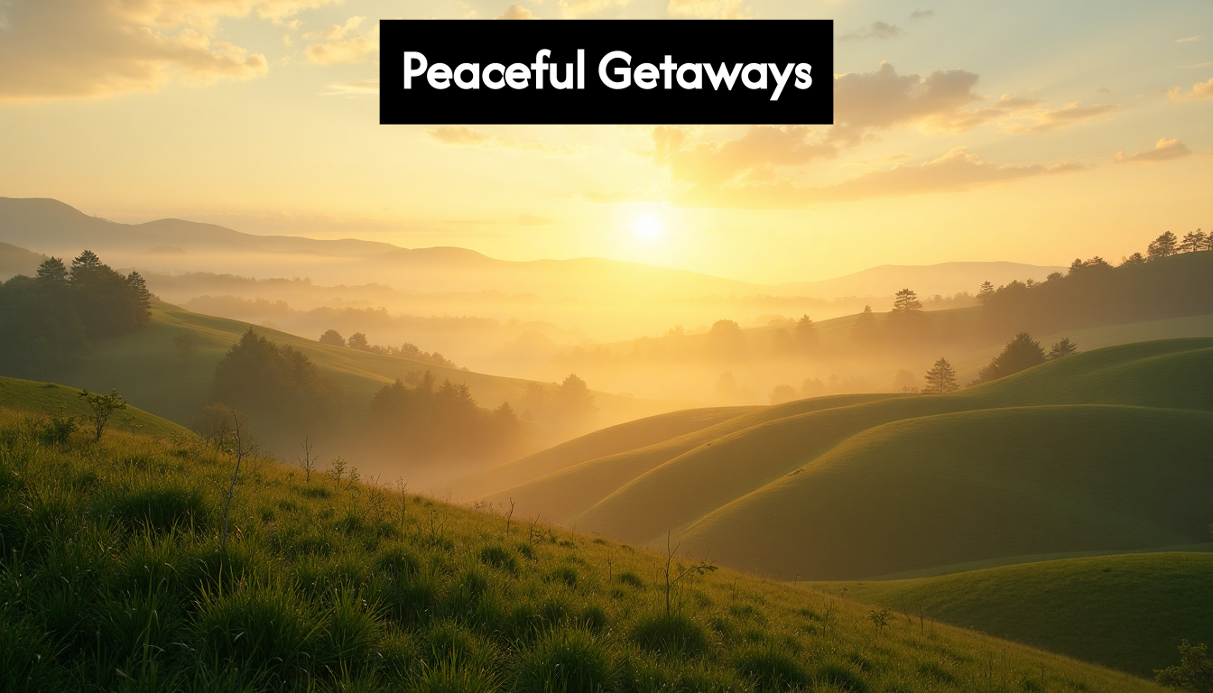 Sunrise over calm countryside hills