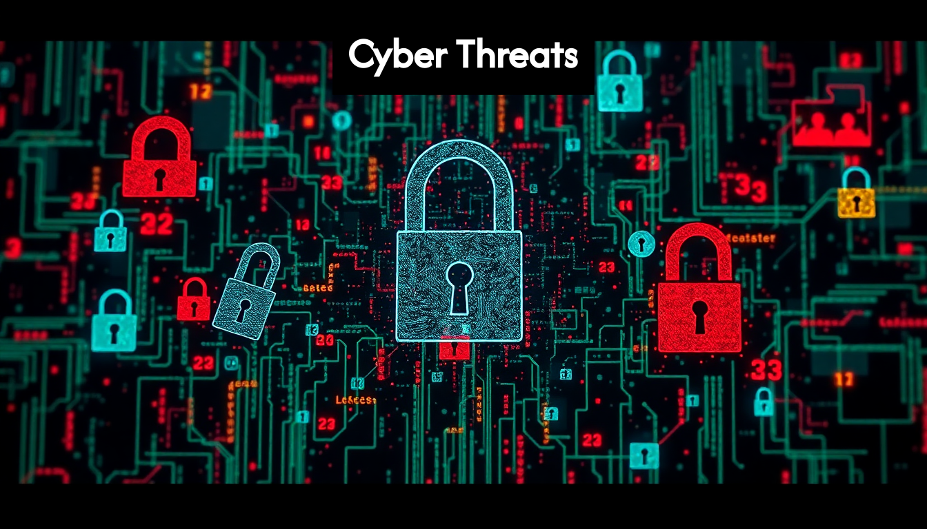 Illustration of cybersecurity threats