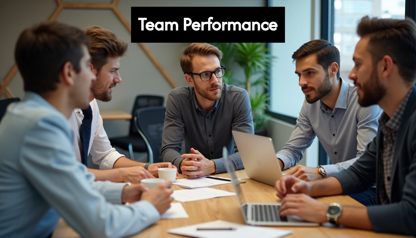 Team collaborating during an open discussion